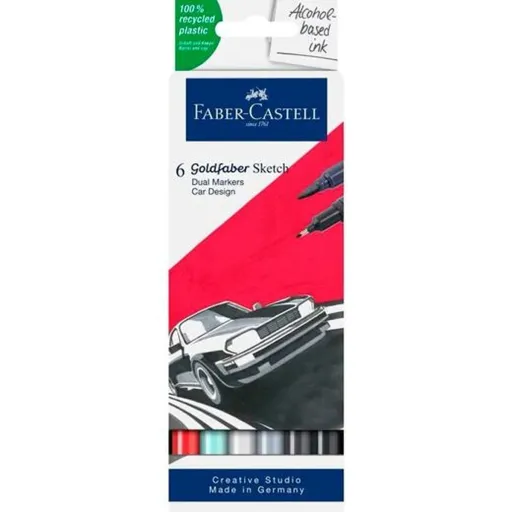 Conjunto de Canetas de Feltro Faber-Castell Goldfaber Sketch - Car Design Duplo 6 Peças