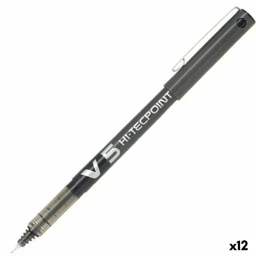 Esferográfica de Tinta Líquida Pilot V-5 Hi-Tecpoint Preto 0,3 mm (12 Unidades)