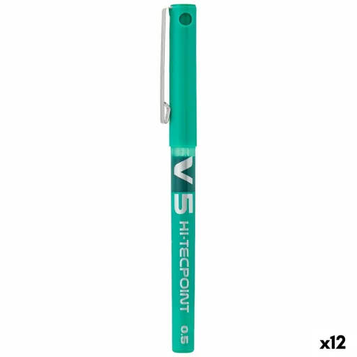 Esferográfica de Tinta Líquida Pilot V-5 Hi-Tecpoint Verde 0,3 mm (12 Unidades)