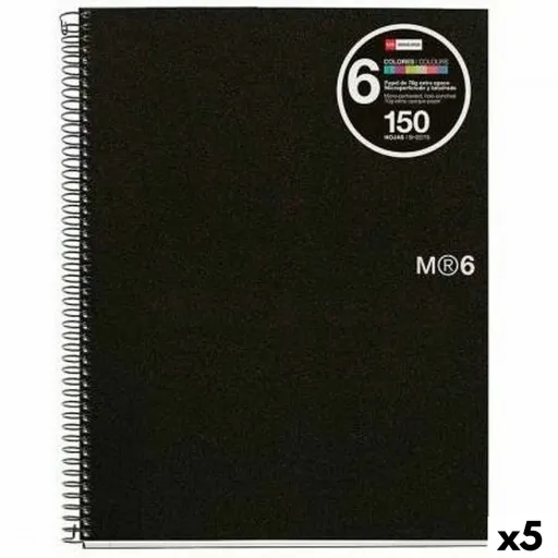 Caderno Miquelrius Grafite A4 150 Folhas (5 Unidades)