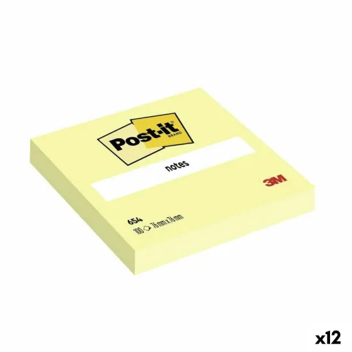 Notas Adesivas Post-it 654 Amarelo 76 x 76 mm (12 Unidades)