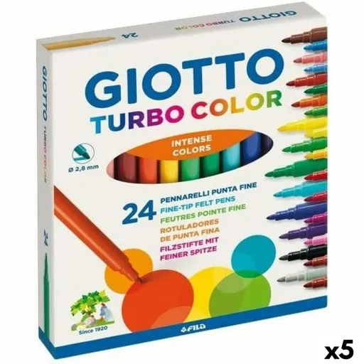 Conjunto de Canetas de Feltro Giotto Turbo Color Multicolor (5 Unidades)