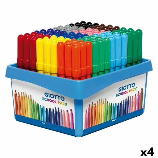 Conjunto de Canetas de Feltro Giotto Turbo Maxi School Multicolor (4 Unidades)