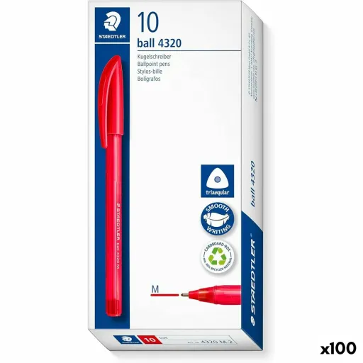 Conjunto de Canetas Staedtler Ball 4320 Vermelho 1 mm (100 Unidades)