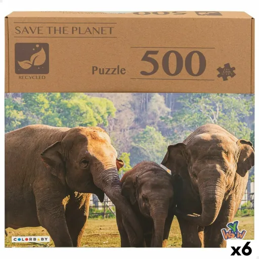 Puzzle Colorbaby Elephant 500 Peças 6 Unidades 61 x 46 x 0,1 cm