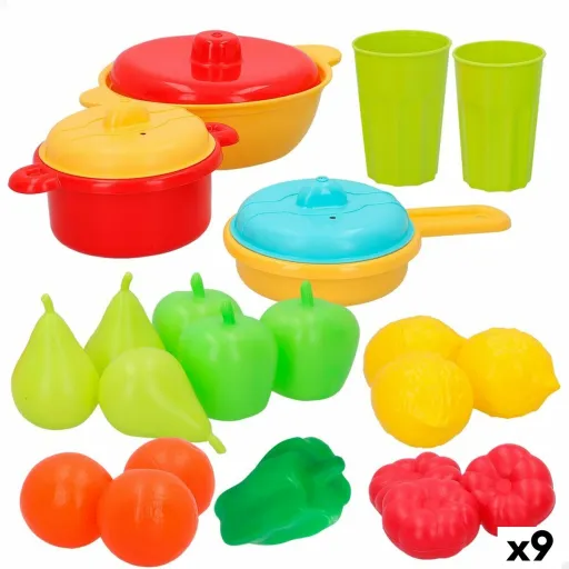 Conjunto de Alimentos de Brincar AquaSport Equipamentos e Utensílios de Cozinha 24 Peças (9 Unidades)