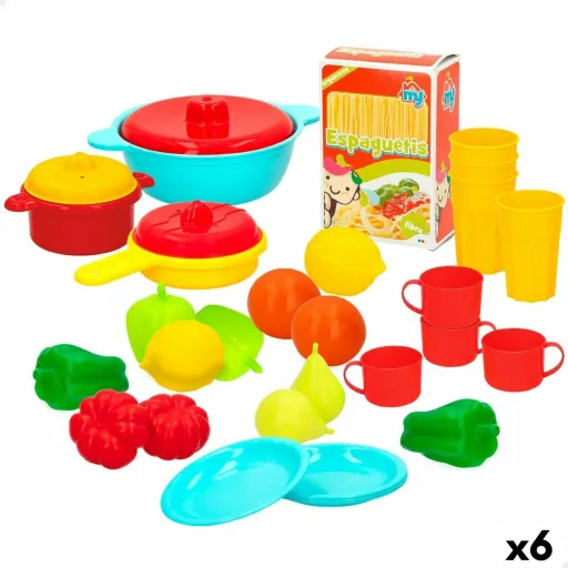 Conjunto de Alimentos de Brincar Colorbaby Equipamentos e Utensílios de Cozinha 31 Peças (6 Unidades)