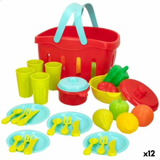 Conjunto de Alimentos de Brincar Colorbaby Equipamentos e Utensílios de Cozinha 36 Peças (12 Unidades)