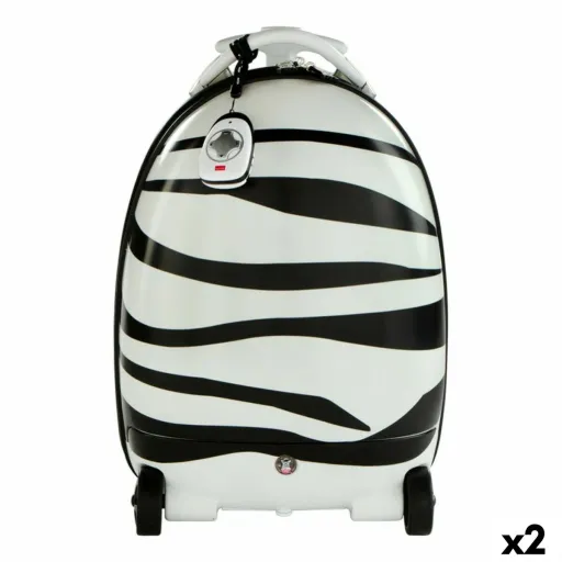 Mochila Trólei Rastar Infantil Telecomando Zebra 2,4 GHz 34 x 48 x 27,5 cm (2 Unidades)