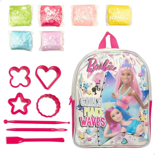 Jogo Criativo de Plasticina Barbie Fashion Mochila 14 Partes 600 g