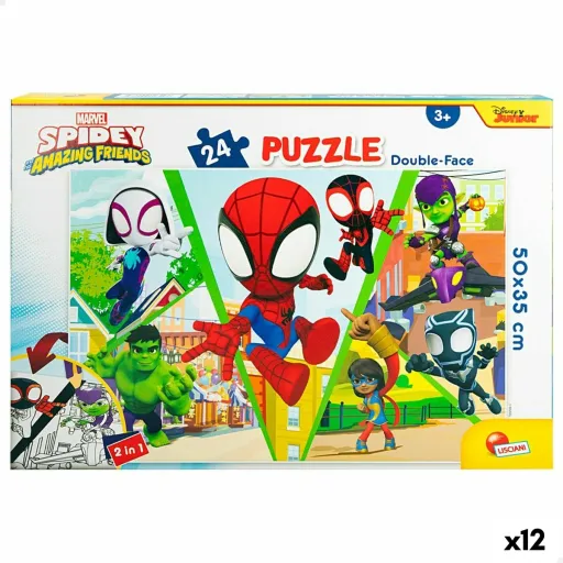 Puzzle Infantil Spidey Dupla Face 50 x 35 cm 24 Peças (12 Unidades)