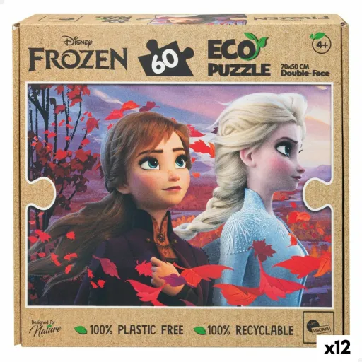 Puzzle Infantil Frozen Dupla Face 60 Peças 70 x 1,5 x 50 cm (12 Unidades)