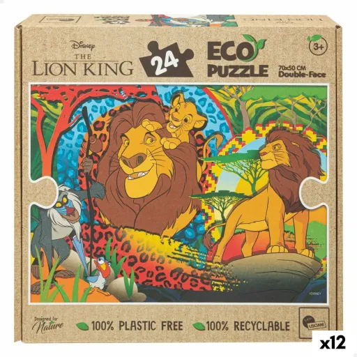 Puzzle Infantil The Lion King Dupla Face 24 Peças 70 x 1,5 x 50 cm (12 Unidades)