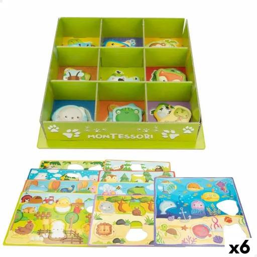 Jogo Educativo Lisciani 26 x 6 x 26 cm Animais Método Montessori 67 Peças 6 Unidades