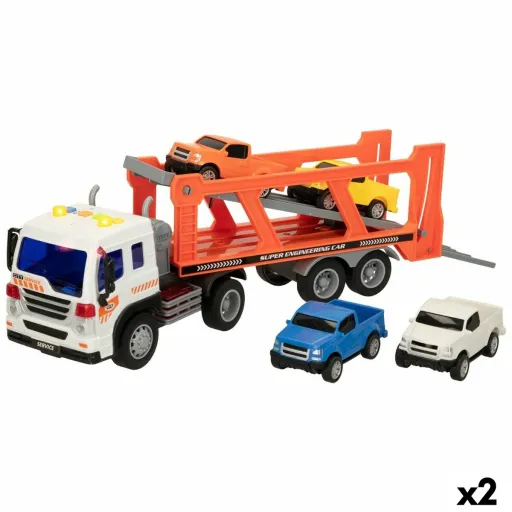 Camião Portaveículos e Carros de Fricção Speed & Go 37,5 x 12,5 x 10 cm (2 Unidades)