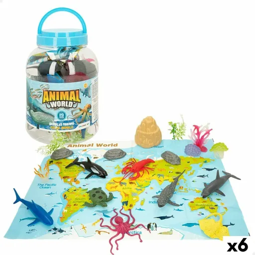 Figuras de Animais Colorbaby 19 Peças Oceano Plástico 14 x 6 x 7 cm (6 Unidades)