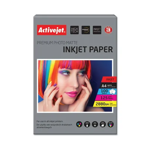 Papel Fotográfico Mate Activejet AP4-125M100 A4 100 Folhas 21 x 29,7 cm