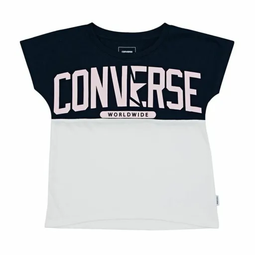 Camisola de Manga Curta Infantil Converse Worldwide Azul Escuro