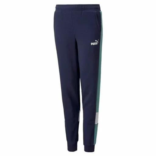 Calças de Treino Infantis Puma Essential+ Colorblock B Azul Escuro