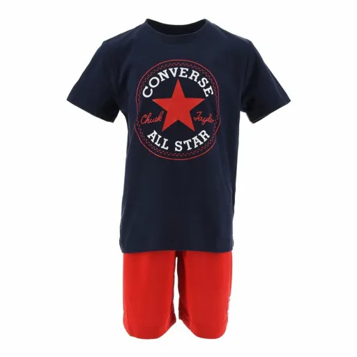 Conjunto Desportivo para Crianças Converse Azul Vermelho Multicolor 2 Peças