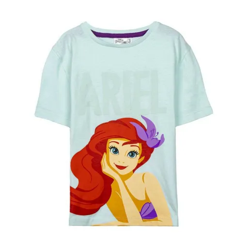 Camisola de Manga Curta Infantil Disney Princess Verde Verde Claro