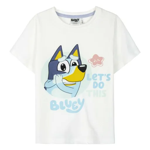 Camisola de Manga Curta Infantil Bluey Branco