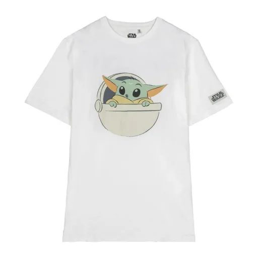 Camisola de Manga Curta Infantil The Mandalorian Branco