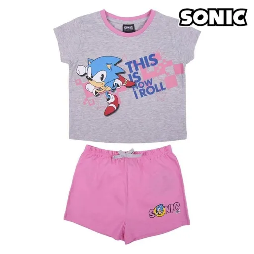 Pijama Infantil Sonic Cinzento