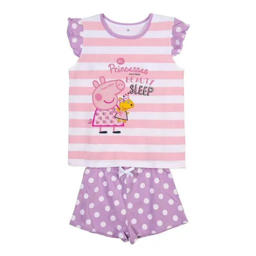 Pijama de Verão Peppa Pig Cor de Rosa Roxo