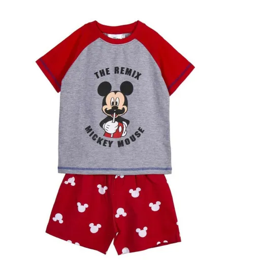 Pijama de Verão Mickey Mouse Vermelho Cinzento