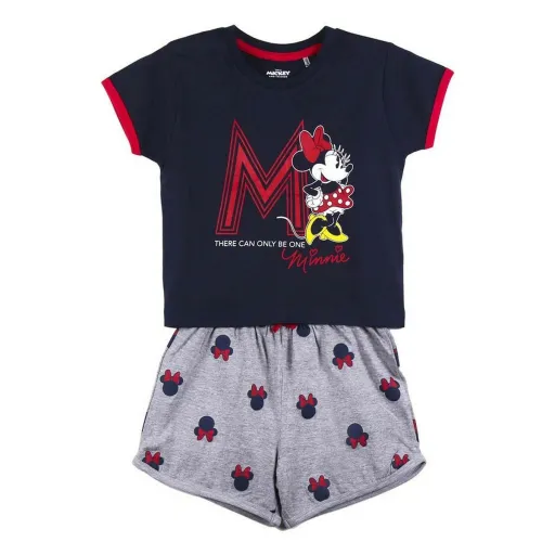 Pijama de Verão Minnie Mouse Azul Escuro Cinzento