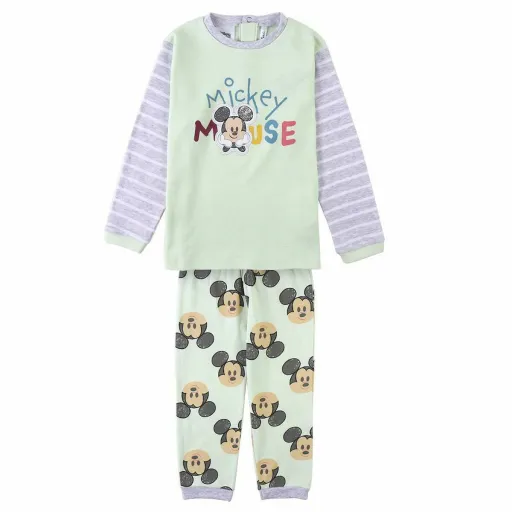 Pijama Infantil Mickey Mouse Cor de Rosa Verde Cinzento