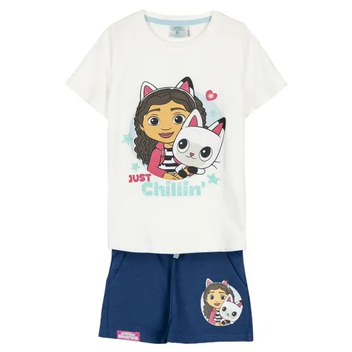 Pijama Infantil Gabby's Dollhouse Azul Bege