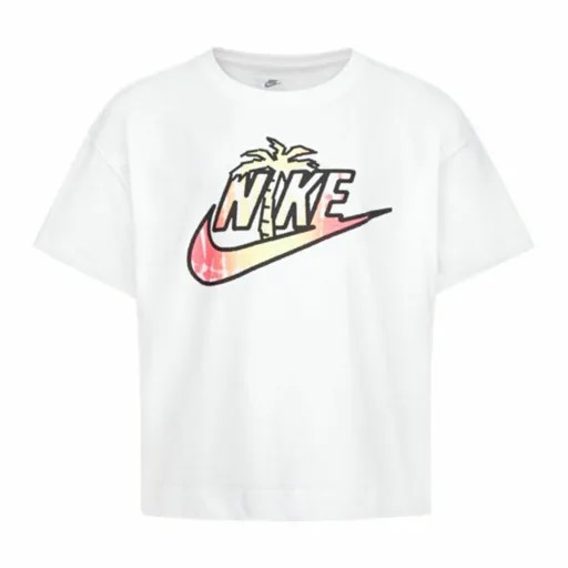 Camisola de Manga Curta Infantil Nike Knit Branco