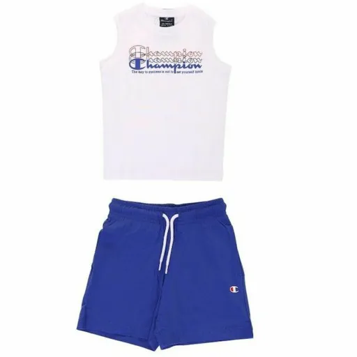 Conjunto Desportivo para Crianças Champion Branco 2 Peças Azul