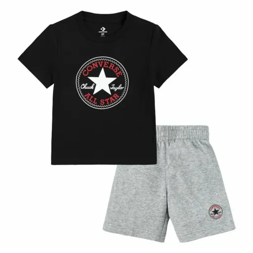 Conjunto Desportivo para Crianças Converse Core Tee Ft Short Preto Cinzento Bebés