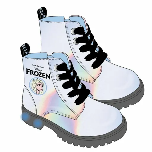 Botas Infantis Casuais Frozen Azul Luzes LED