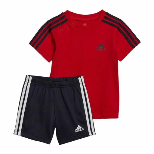 Conjunto Desportivo para Crianças Adidas 3 Stripes Vermelho