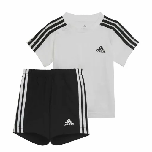 Conjunto de Desporto para Bebé Adidas Three Stripes Preto Branco