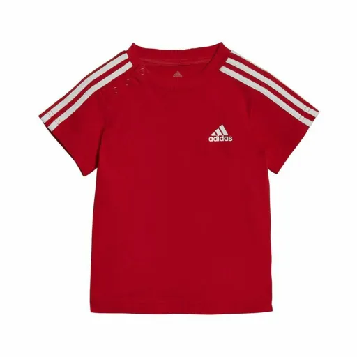 Conjunto de Desporto para Bebé Adidas Three Stripes Vermelho