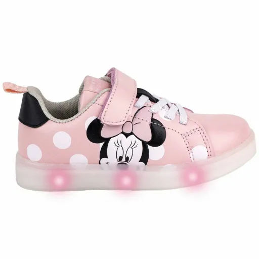 Sapatilhas Desportivas com LED Minnie Mouse Velcro Cor de Rosa