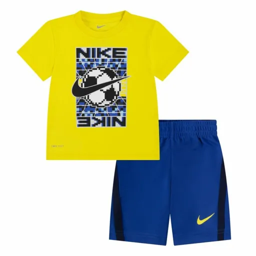 Conjunto Desportivo para Crianças Nike Df Icon  Amarelo Azul Multicolor 2 Peças