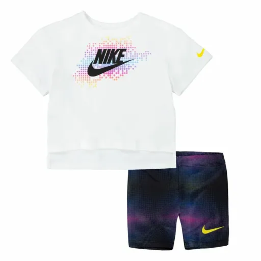 Conjunto Desportivo para Crianças Nike Aop Bike Azul Branco Multicolor 2 Peças