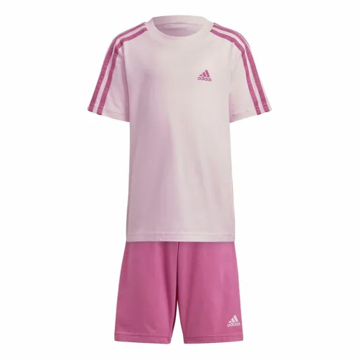 Conjunto Desportivo para Crianças Adidas 3 Stripes Cor de Rosa