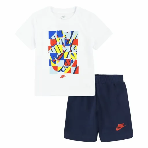 Conjunto Desportivo para Crianças Nike Nsw Add Ft Short  Azul Branco Multicolor 2 Peças