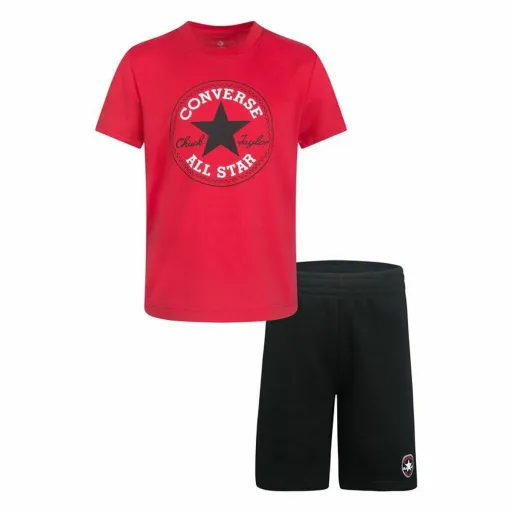 Conjunto Desportivo para Crianças Converse Core Tee Ft Short Preto Magenta