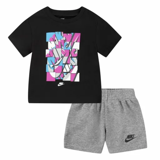 Conjunto Desportivo para Crianças Nike Nsw Add Ft Preto Cinzento 2 Peças