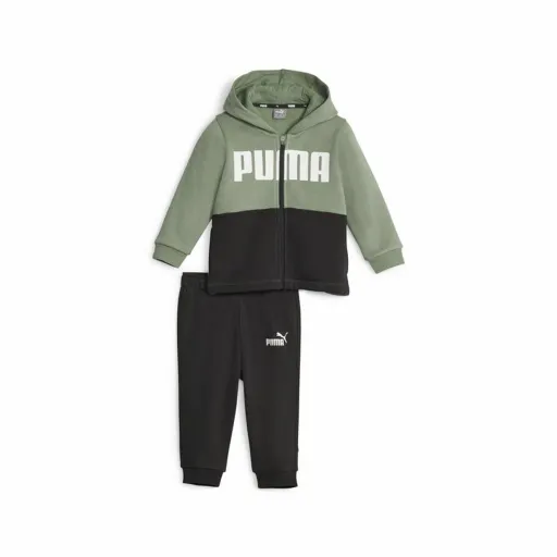 Fato de Treino para Bebé Puma Minicats Colorblockk Preto Verde