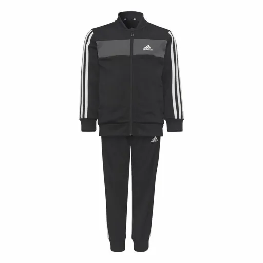 Fato de Treino Infantil Adidas Essentials Shiny 3 Stripes Preto