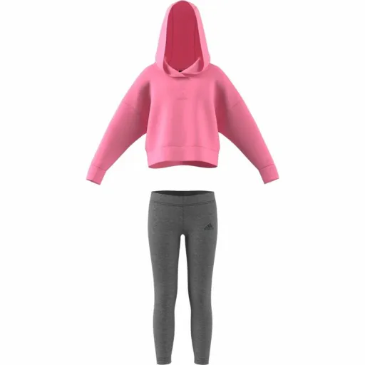 Conjunto Desportivo para Crianças Adidas Fleece Rosa Claro